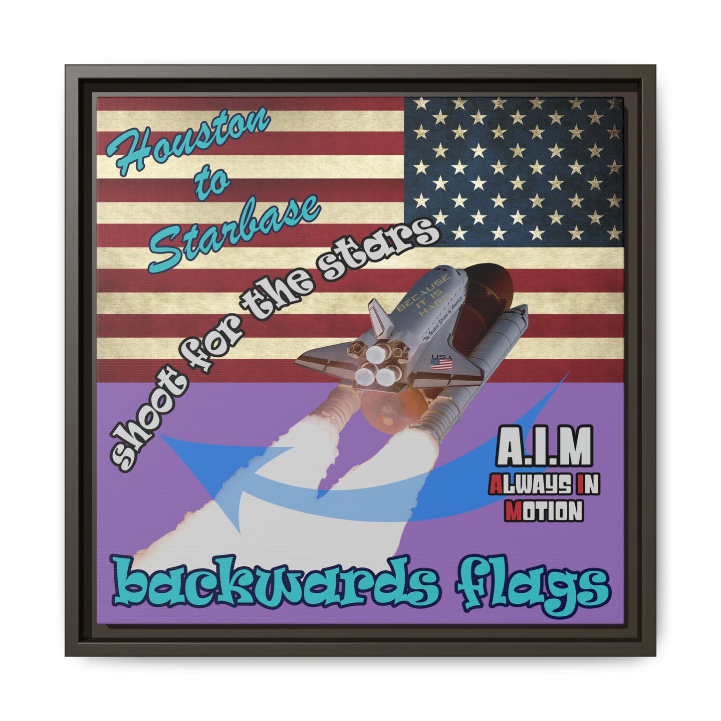 shoot for the stars - framed canvas art (light purple)