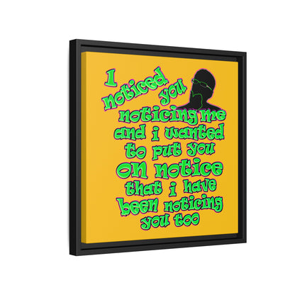 noticed you noticing - framed canvas art (yellow)