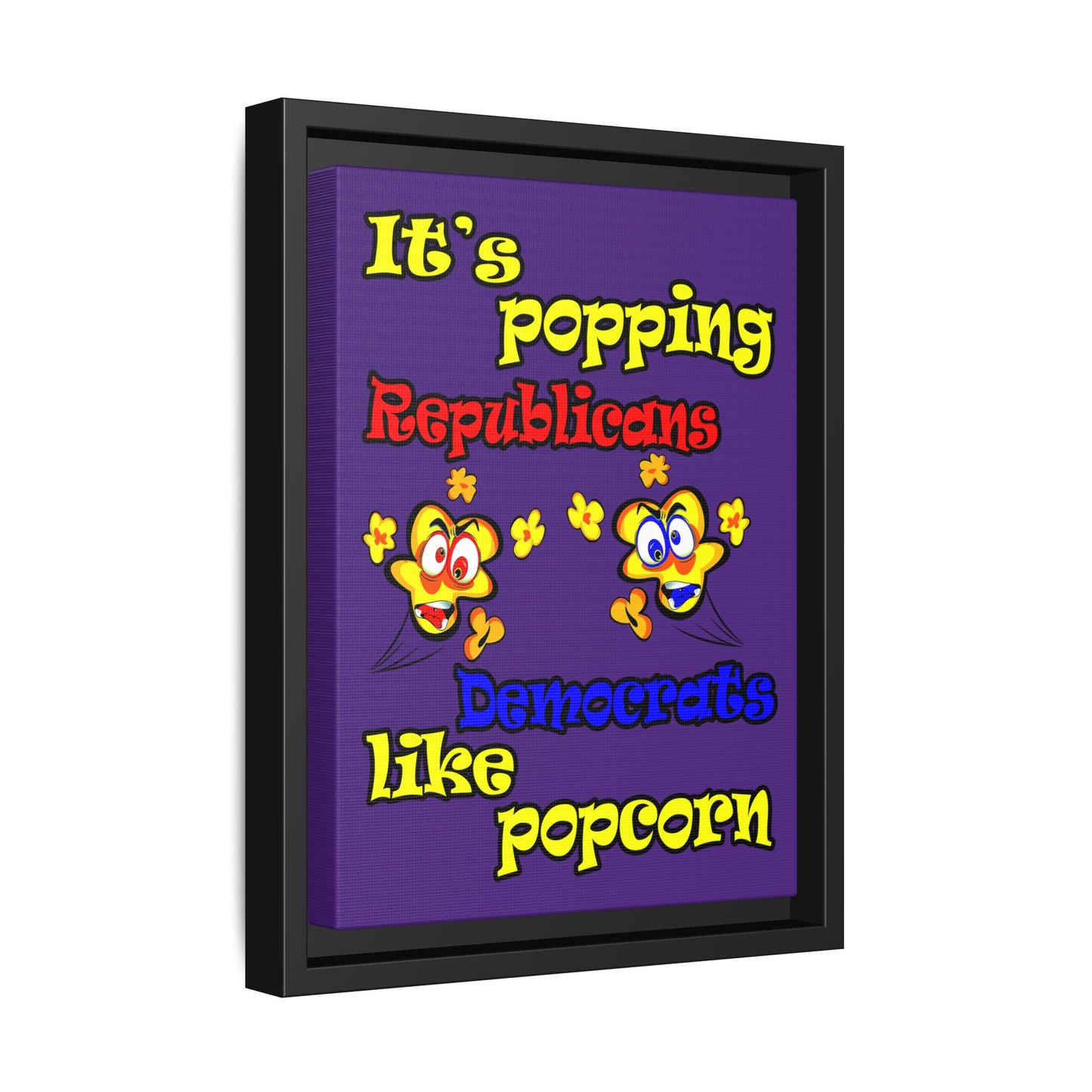 popping like popcorn - framed canvas art (purple)