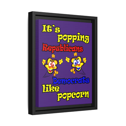 popping like popcorn - framed canvas art (purple)