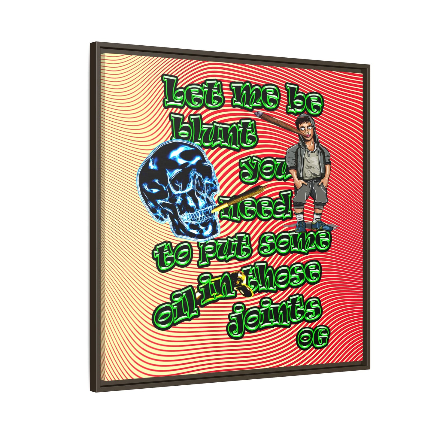 og - framed canvas art (yellow-orange wave)