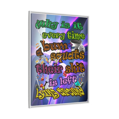 the bum's shit - framed canvas art (grey-pink wave)