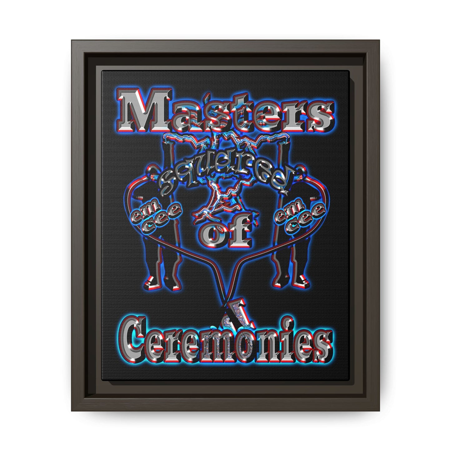 em cee squared - framed canvas art (black)