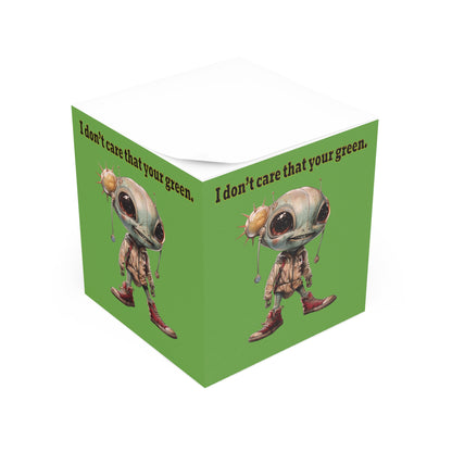 I don't care that your green - note cube (green)