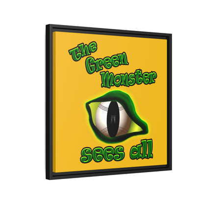 green monster - framed canvas art (yellow)