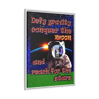 defy conquer reach - framed canvas art ('snoops' background)