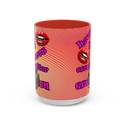 hoes b4 bros - Accent Mug (yellow-orange wave)