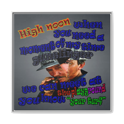 high noon - framed canvas art (grey-light grey)