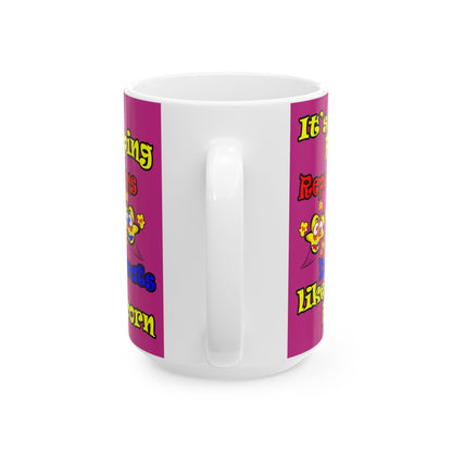 popping like popcorn - White Mug (pink)