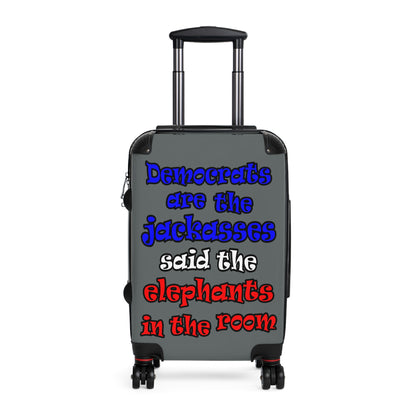 donkeys and elephants - Suitcase (dark grey)