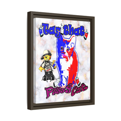 tag that - framed canvas art (white marble)