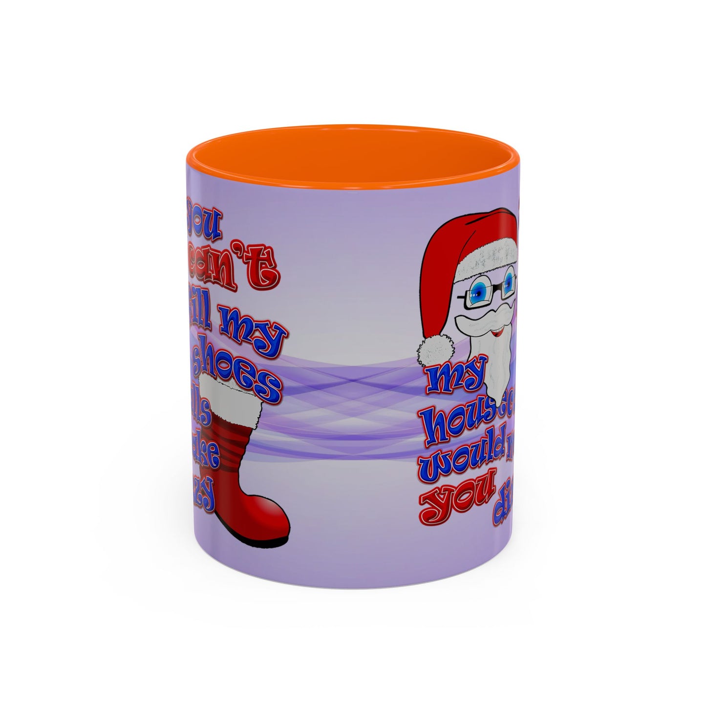 santa's shoes - Accent Mug (light blue-pink wave)