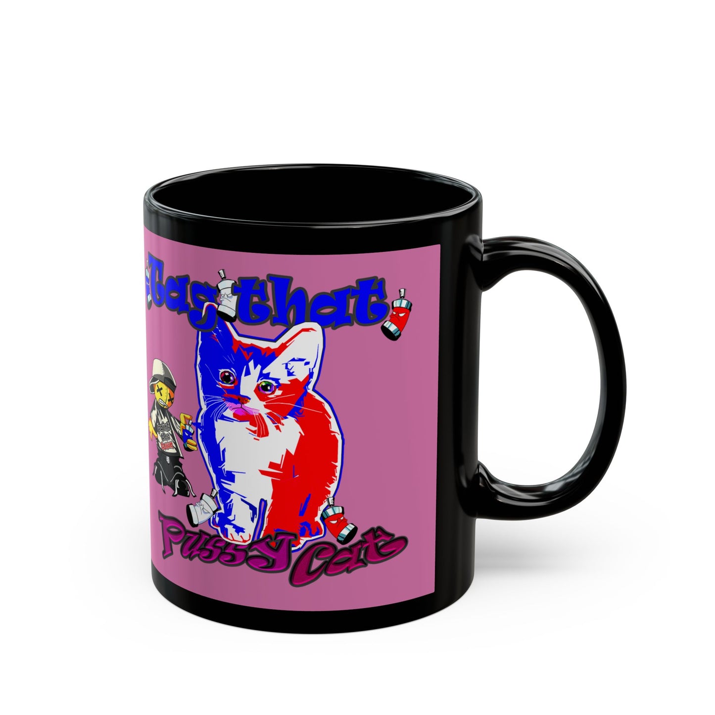 tag that - Black Mug (light pink)