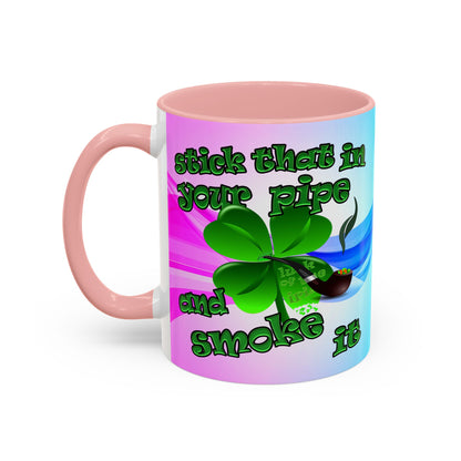 celtics logo - Accent Mug (light blue-pink wave)