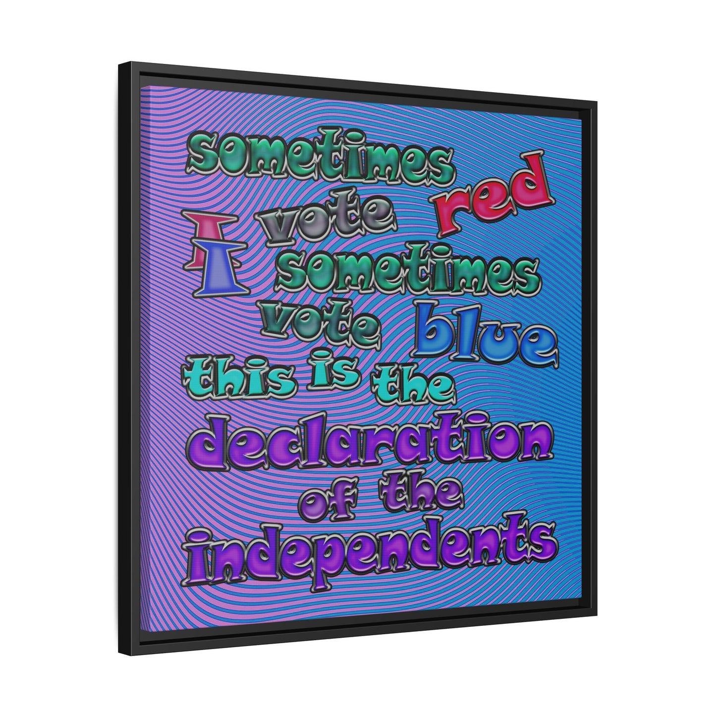 declaration of the independents - framed canvas art (light blue-purple wave)