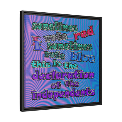 declaration of the independents - framed canvas art (light blue-purple wave)
