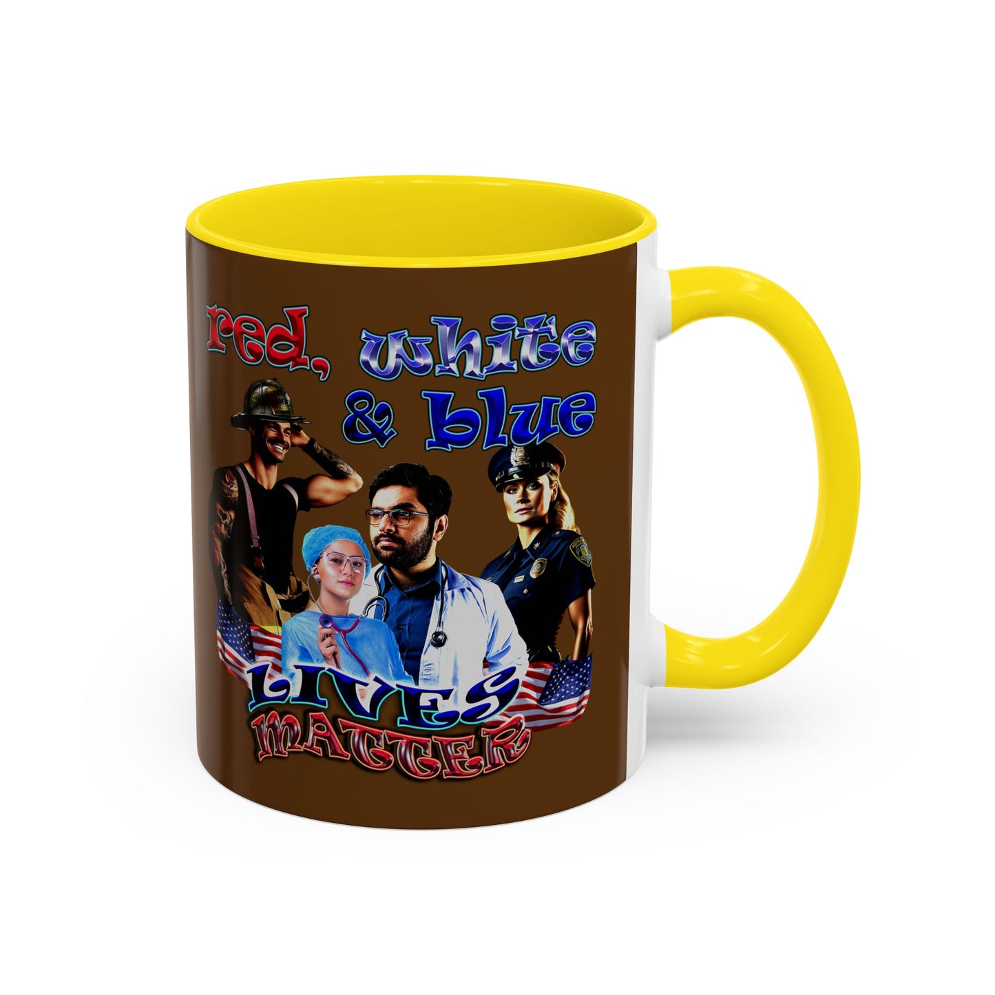 rw&b lives matter - Accent Mug (brown)