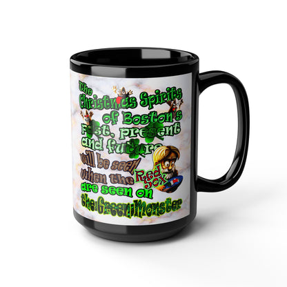 christmas spirits of boston - Black Mug (white marble)