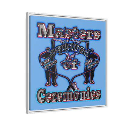 em cee squared - framed canvas art (light blue)