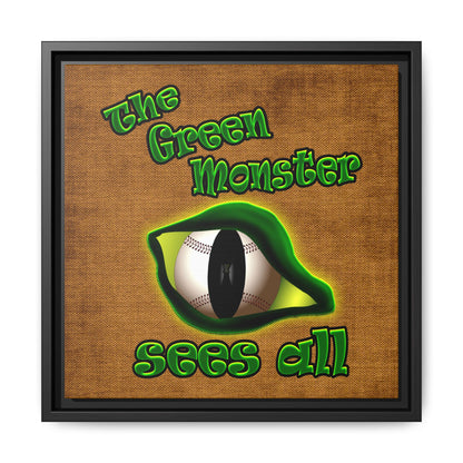 green monster - framed canvas art (brown papyrus)