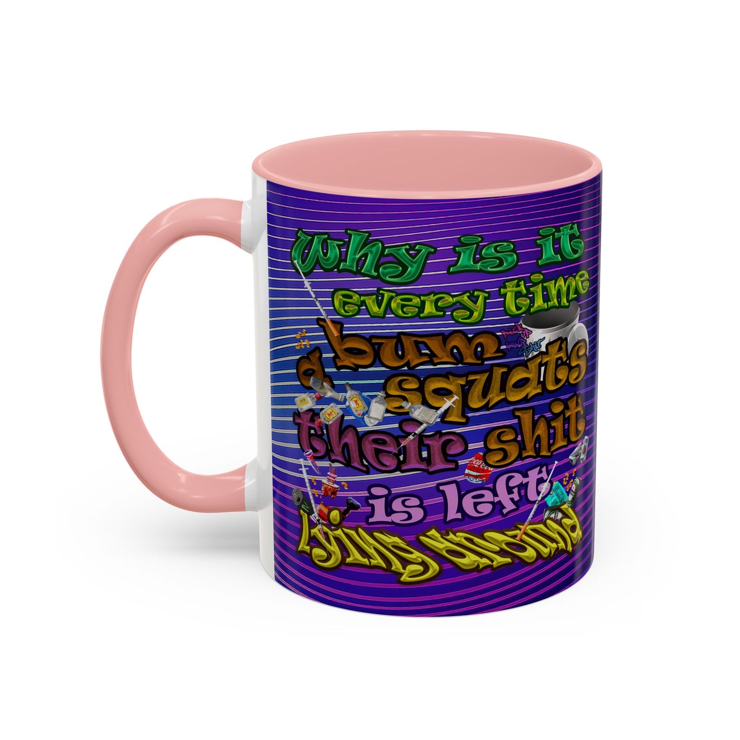 the bum's shit - Accent Mug (purple wave)