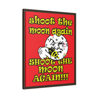 shoot the moon again - framed canvas art (red)