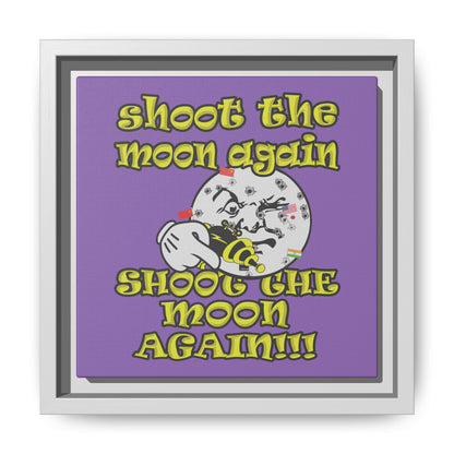 shoot the moon again - framed canvas art (light purple)