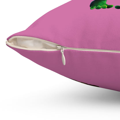 I don't care that your grey - Spun Polyester Square Pillow - (light pink)