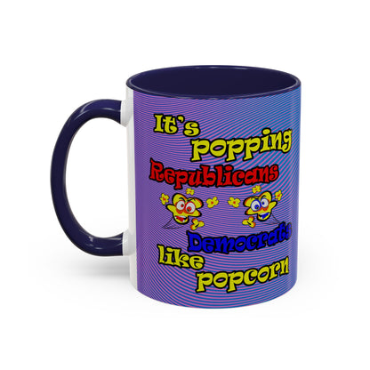 popping like popcorn - Accent Mug (light blue-purple wave)