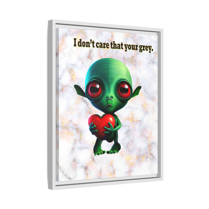 I don't care that your grey - framed canvas art (white marble)