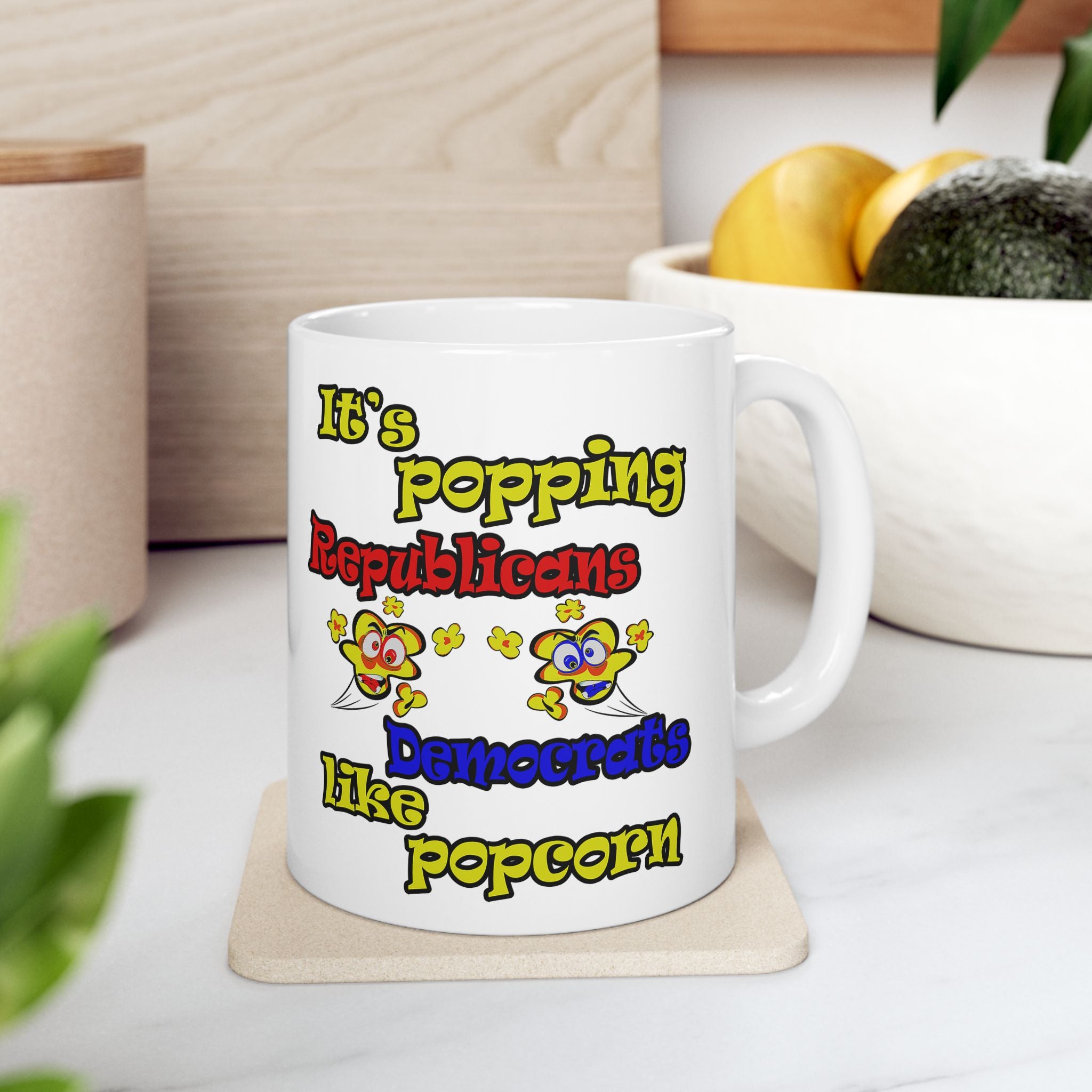 popping like popcorn - White Mug (white)