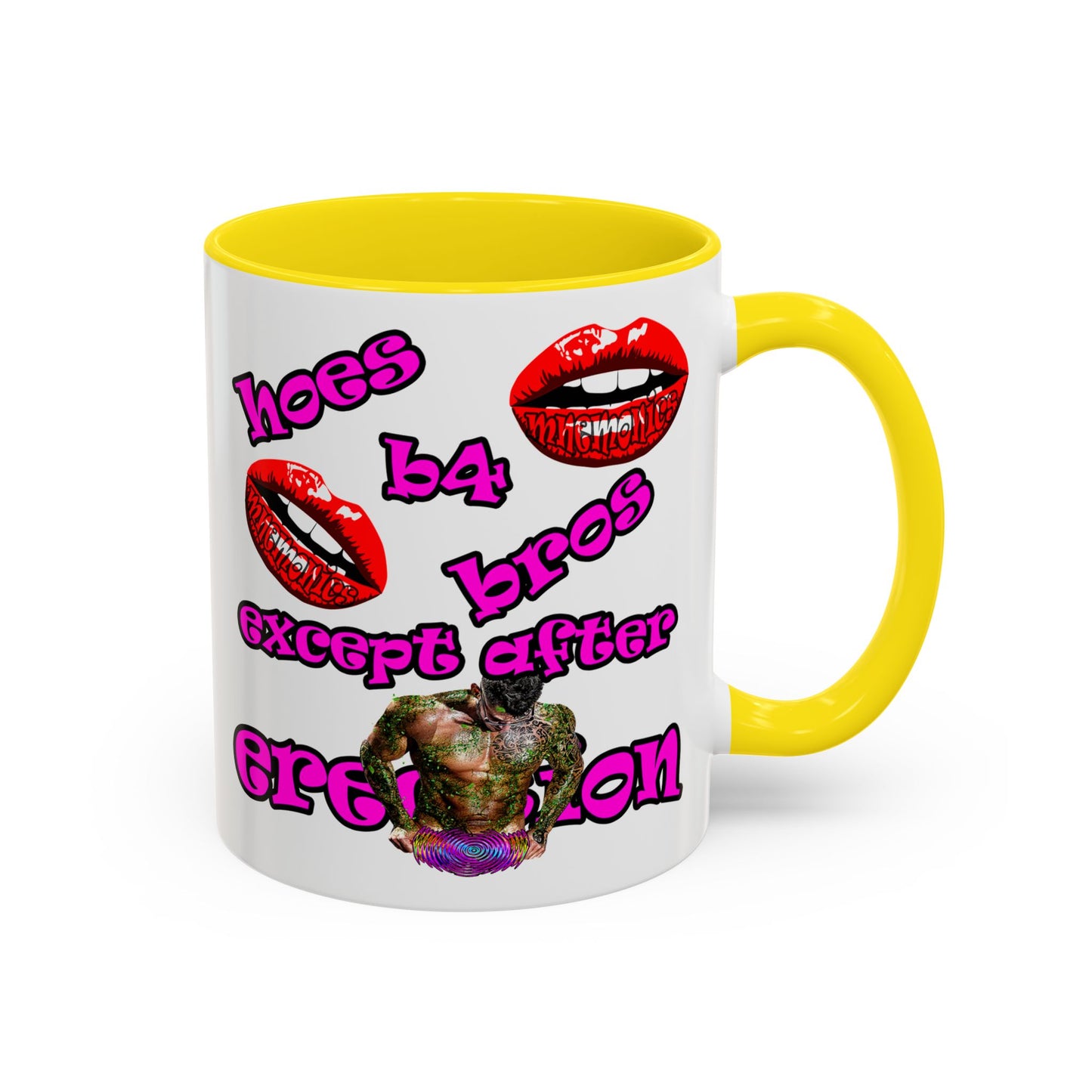hoes b4 bros - Accent Mug (white)