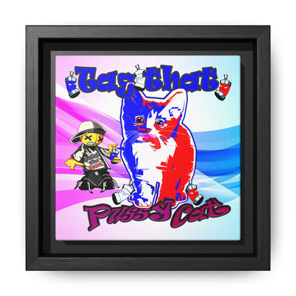 tag that - framed canvas art (light blue-pink wave)