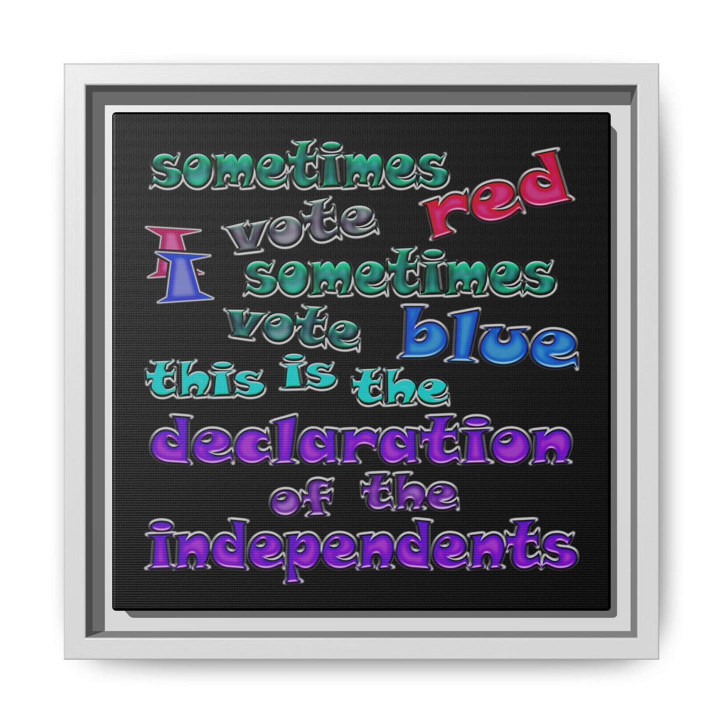 declaration of the independents - framed canvas art (black)