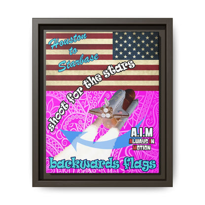 shoot for the stars - framed canvas art (pink swirl)