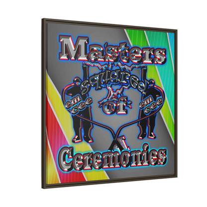 em cee squared - framed canvas art (rainbow split)