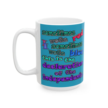declaration of the independents - White Mug (turquoise)
