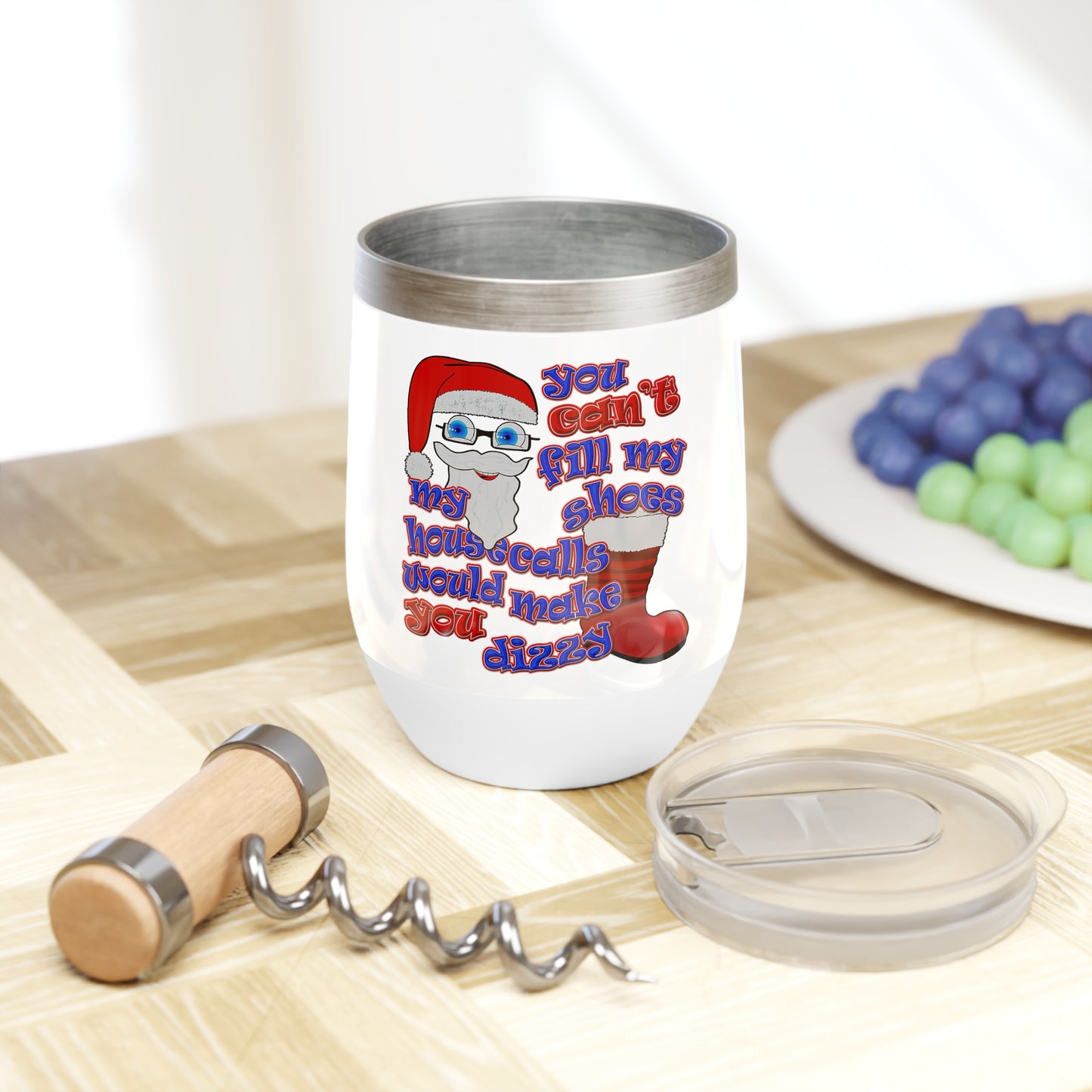 santa's shoes - Chill Wine Tumbler (white)