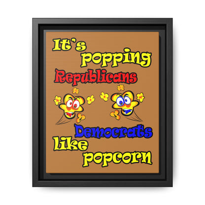 popping like popcorn - framed canvas art (light brown)