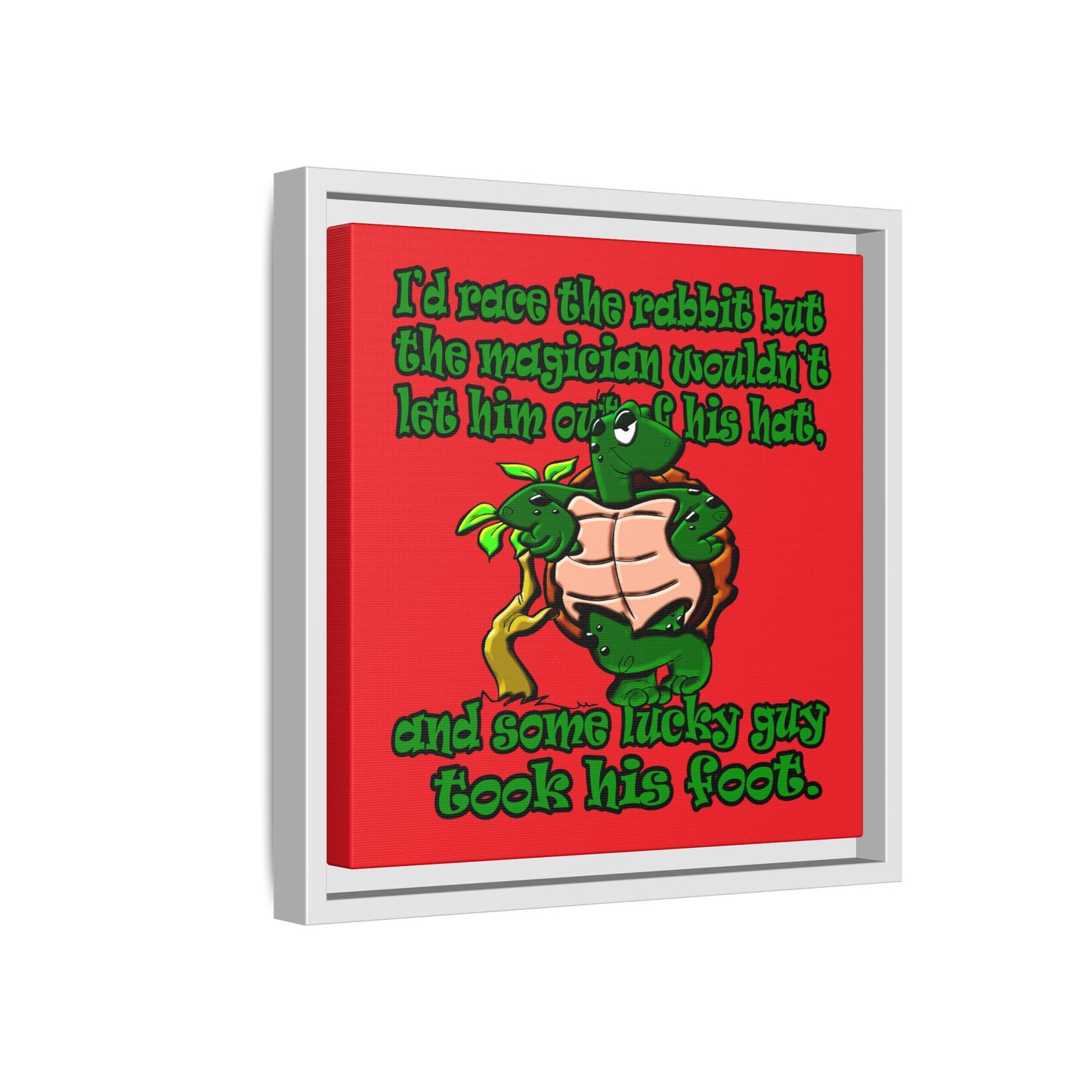 turtle race - framed canvas art (red)