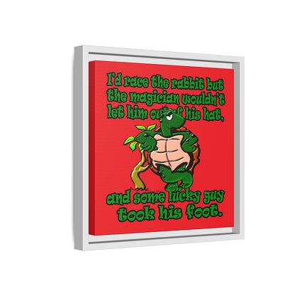 turtle race - framed canvas art (red)
