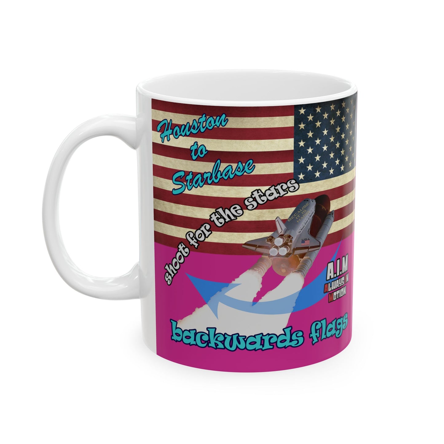 shoot for the stars - White Mug (pink)