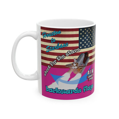 shoot for the stars - White Mug (pink)