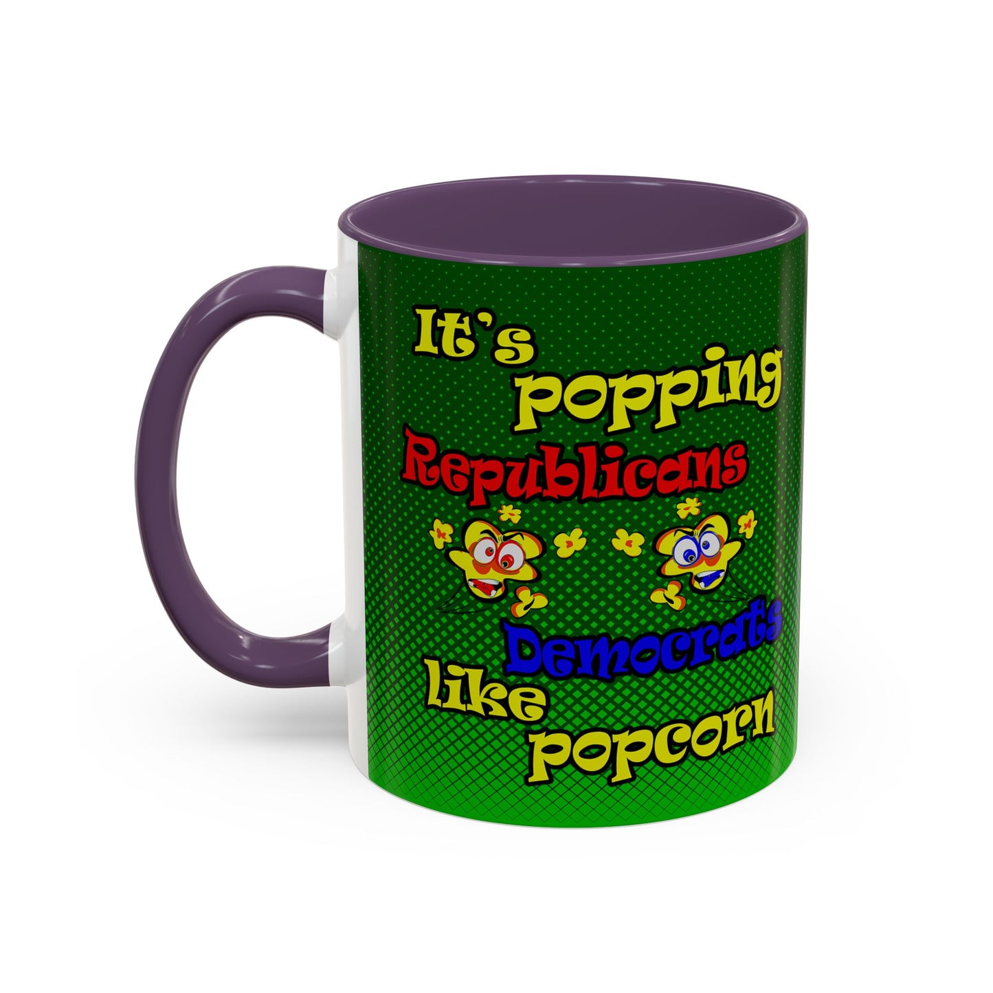popping like popcorn - Accent Mug (logo green)