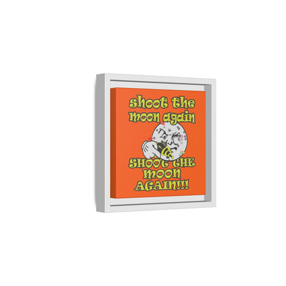 shoot the moon again - framed canvas art (orange)