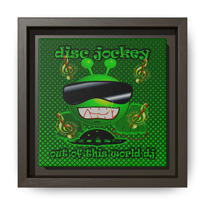 disc jockey - framed canvas art (logo green)