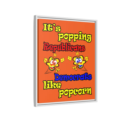 popping like popcorn - framed canvas art (orange)