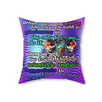 doggystyle - Faux Suede Square Pillow - (purple wave)