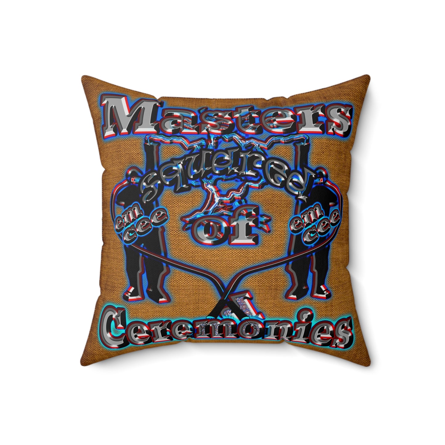 em cee squared - Spun Polyester Square Pillow - (dichromatic brown papyrus)