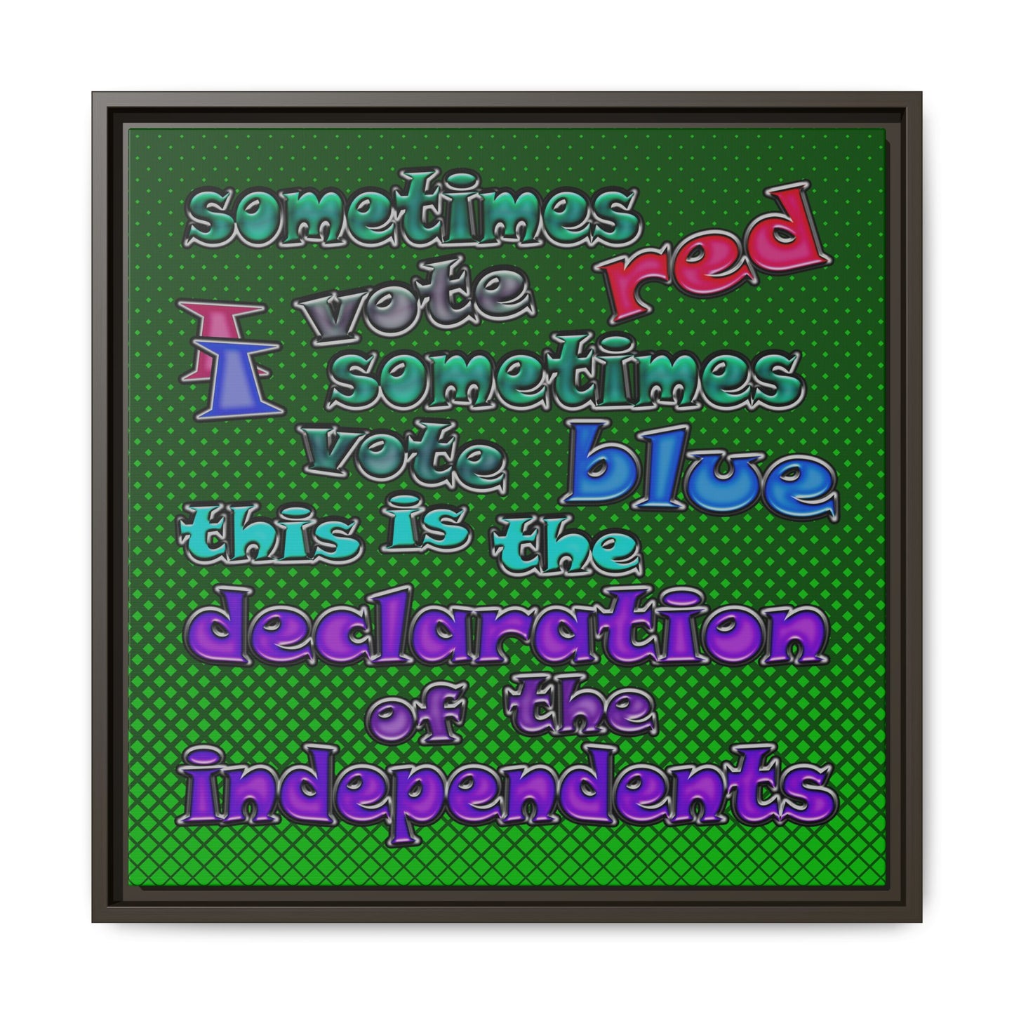 declaration of the independents - framed canvas art (logo green)
